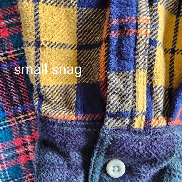 American Eagle Outfitters Men's Collared Plaid Shirt - Red, Green, Yellow, Blue - Picture 13 of 14